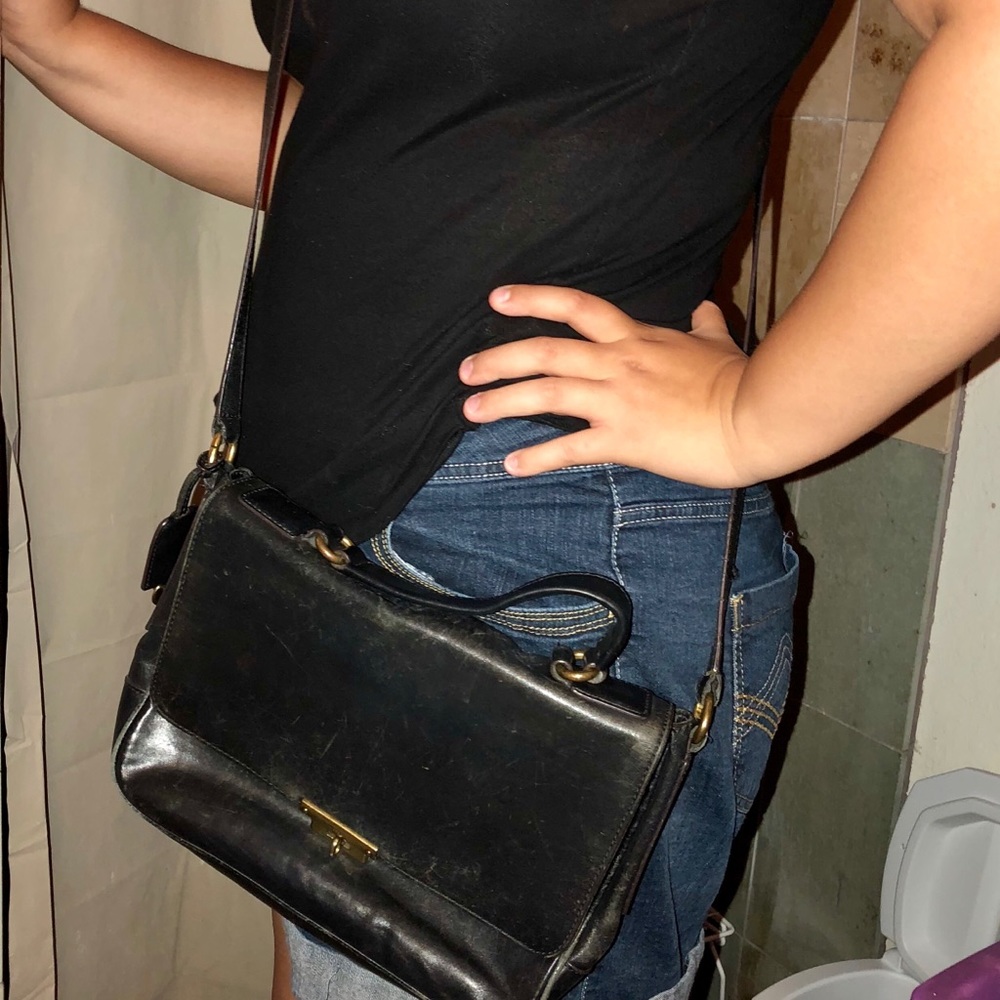 VTG Fossil black crossbody purse